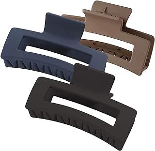 2 Pieces Hair Claw Clips Strong Hold Rectangle Hair Clip Matte Solid Color Hair Jaw Clamp Non-Slip Catch Hair Clips