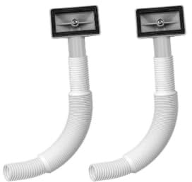 IUSOT 2Pcs Overflow Pipes, Kitchen Sink Waste Kit, Extendible Sink Overflow Tube Kit with 250mm Flexible Tube, Stainless Steel Rectange Overflow Head for Kitchen Wash Basin