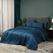 Luowei Bambus Bettwäsche 220x240 cm Sommer Blau Dunkelblau Kühlend Bettwäsche 3Sets aus 100% Bambus Aktmungsaktivem Weicher Glänzend Bamboo Bettbezug mit Reißverschluss und 2 Kissenbezug 80x80