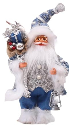 rockible Weihnachtsmann Figur, Christmas Paradise Stehender Weihnachtsmann mit Geschenk, Santa Nikolaus Deko-Figur, Decorative Santa Claus Figurine für Weihnachten Party Zuhause Restrant, 30CM