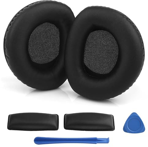 Houjunor Ersatz-Ohrpolster und Kopfbügelpolster für Sennheiser RS160/RS170/RS180, Kopfhörer Pads Ersatz mit Memory-Schaum und Geräuschisolierung(Schwarz)