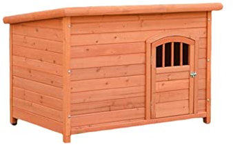 Huangj-0527 katzenhaus Haustiervilla, Hundehütte, Outdoor-Hundevilla, kleine Hundehütte, Kaninchenstreu, Katzenhütte, Haustierstreu, sichtbare Türen und Fenster für Chinchilla Frettchen