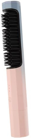minkissy Cepillo Alisador De Pelo Inalámbrico Plancha De Pelo Portátil Calefacción Usb Rizado y Fino