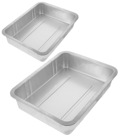 GLEAVI 2pcs Heavy Duty Oil Collection Tray Thickened Engine Oil Drain Container for Automotive Maintenance Drip Pan Large for Waste