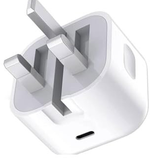 Charging Head, Fast Charging Plug, Power Adapter, 20W USB-C, UK 3-Pin Type-C, PD & QC Fast Charging Compatible With iPhone 16, 15, iPad, Samsung, Google Pixel, – Safe & Compact UK Mains Plug
