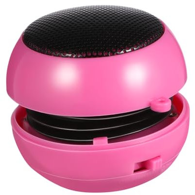 Housoutil Haut-Parleur USB Rechargeable Portable Mini Forme De Burger Enceinte Aux pour Pc Téléphone Tablette Audio Compact Rose