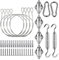 Kit complet en acier inoxydable pour fixation de voiles d'ombrage avec 44 composants essentiels