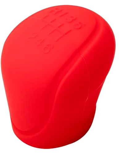 CABLEPELADO - Funda Pomo Palanca de Cambios Universal – Silicona Antideslizante Rojo para Coche Manual de 6 Marchas – Protector Suave y Resistente al Calor y Rayos UV