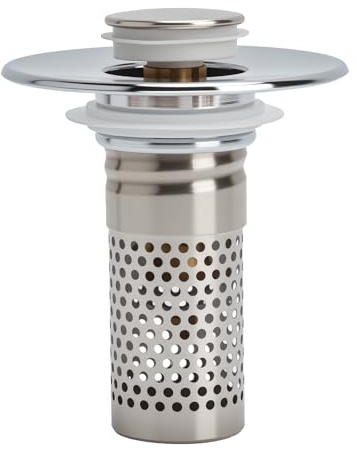 KQDRAVINE Universale Tappo Lavandino Bagno con Rimovibile Filtro in Acciaio Inossidabile, 28-37 mm Pop Up Piletta Lavabo Bagno in Ottone per Cucina Lavandino Doccia