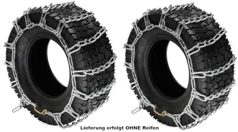 Sabel GmbH 1 Satz Schneeketten für Rasentraktoren & Spezialfahrzeuge (13x5,00-6) – Leiterkette aus Manganstahl – langlebige Traktionshilfe für Winter & Gelände