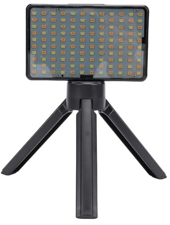 KIMISS Lumière de Remplissage LED pour Photographie avec luminosité Réglable de 2 500 K à 9 000 K pour la Prise de Vue Vidéo, Lampe Portable à Clipser avec Pince, Trépied et Polariseur CPL pour Un