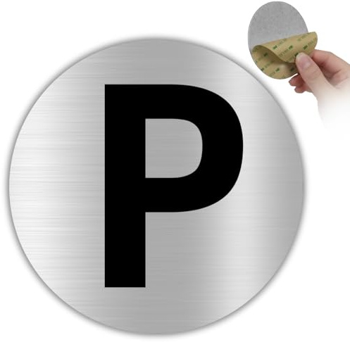LEIASA | Cartello Parcheggio Riservato - Ø 10 cm - Alluminio - Posto Auto