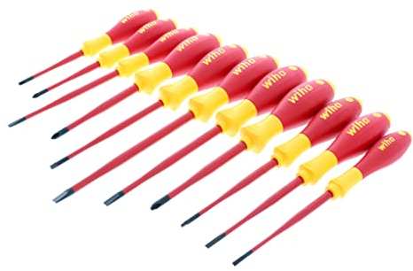 Wiha 32198 - Set di cacciaviti isolati sottili, 11 pezzi