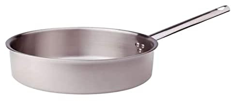 Pentole Agnelli ALIX107ALIN16 Casseruola Bassa con Manico in acciaio, Trilaminato Alluminio-Acciaio per induzione, 16 cm