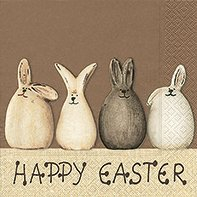 20 Servietten Happy Easter Bunnies - Happy Easter Hasen/Ostern/Frühling 33x33cm