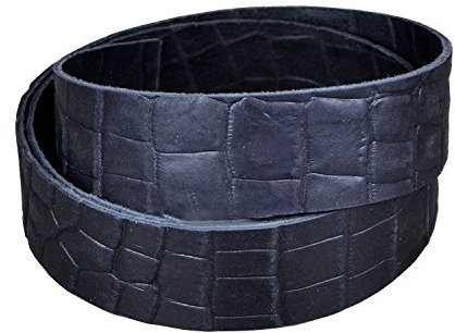 DayneQ 4cm Echt Leder Kroko Optic Riem Hell Braun 100cm Gesamtlänge