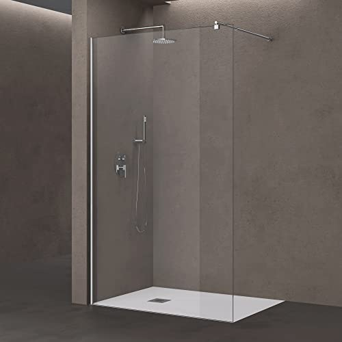 doporro Luxus Duschwand für Dusche Duschabtrennung 70x200cm Walk-In Dusche 10mm ESG-Sicherheitsglas Klarglas inkl. Nanobeschichtung Bremen02K