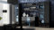 Wohnwand SOHO 10 mit Blauer LED Beleuchtung, Anbauwand, Wohnzimmerschrank, Schrankwand, Vitrine, Lowboard, Hängeregal (Schwarz/Schwarz Hochglanz)