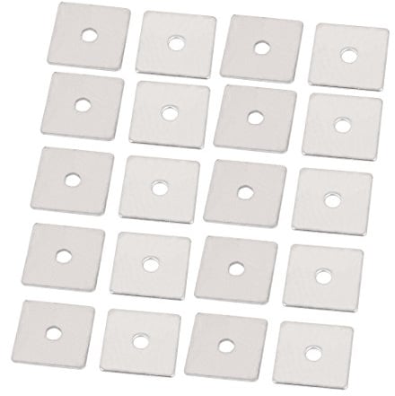 sourcing map 20Stk M4 x 16mm Viereck Edelstahl Flatte Reparatur Platte Silber de