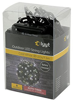 80 LED Battery String Light Cool White