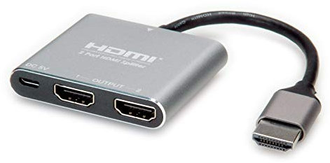 Value Video-Splitter | HDMI 4K UHD | 2fach | Zwei HDMI Monitore an ein Notebook, BluRay Player, etc. anschliessen,Spiegeln auf bis zu zwei Anzeigegeräten | 3840x2160 @60Hz, 14.99.3585, Silberfarben