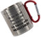 CreaLuxe Edelstahltasse mit Karabiner 'Mir ist es egal ob' Tasse bedruckt, Kaffeetasse, Bürotasse, Metalltasse