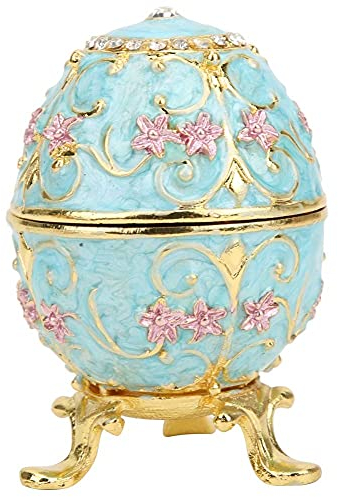 Handgemalte Emaillierte Ei Schmuckschatulle, Schmuckhalter für Erntedankfest, Geburtstag und Neujahr