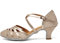 HROYL Women Glitter Latin Dance Shoes Low Heel Salsa Tango Ballroom Latin Party Wedding Dancing Shoes,131-Rose Gold-WM-5,3.5 UK