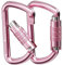 FresKaro Karabiner-Schraubkarabiner, Karabina mit Drehsicherung, 12kN-1224kg Twist Lock, Aluminium, Belastbar, Autolock, Schnellverschluss Carabiner für Hängematte, Schlüssel, Hundeleine, 2Stück, Rosa