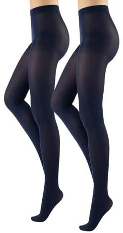 CALZITALY 2 Pares Medias Opacas De Mujer, Panty Microfibra, 40 Den | Marron, Negro, Azul, Granate | S, M, L, XL| Calcetería Italiana