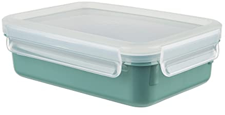 Emsa N10127 Clip & Close Color Edition Frischhaltedose | 0,8 Liter | 100% auslaufsicher/hygienisch | BPA-frei | spülmaschinen-, mikrowellen- und gefriergeeignet| Puder Grün
