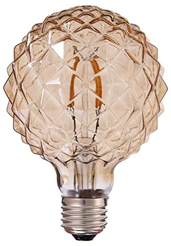 Vintage LED Edison Bulb G30 4W Dimmable LED Filament Bulb Globe Pineapple Shaped Light Bulb 2300K Warm White E26 400LM Equivalent 40W Incandescent (Amber)