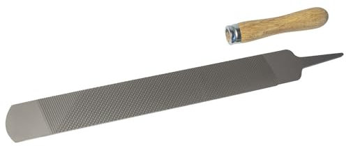 Dönges Hufraspel mit Angel (Hufpflege Klauenpflege Raspel Pferdehuf Schleifen Hufmesser Raspelhieb Feilenhieb) Blattbreite: 440 mm/Dicke: 5 mm/Hieb: 350 mm, hohe Abtragsleistung