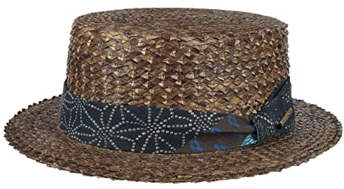 Stetson Boater Palm Kreissägehut - Brauner Hut - Klassischer Sommerhut mit UV-Schutzfaktor 40+ für Damen - Frühjahr/Sommer braun L (58-59 cm)