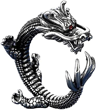 ROMIDA Herren Damen Ringe Y2k Ringe Edelstahl 925 Sterling Silber Vintage Punk Ringe für Damen Offene Ringe Verstellbar Gothic Ringe Band Fingerringe Ring Partnerringe