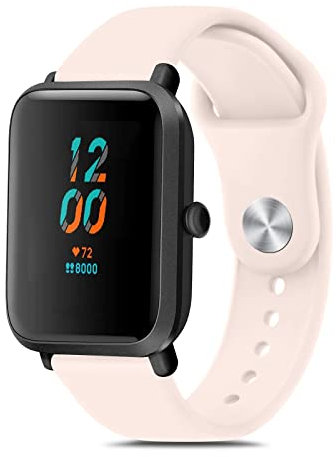 Vancle Correa para Amazfit Bip/Bip Lite/Bip S/Bip S Lite/Bip U/Bip U Pro/Bip 3/Bip 3 Pro,Correas Clásica de Suave Silicona Pulseras de Repuesto para Amazfit Bip U para Hombres Mujeres(Rosa)