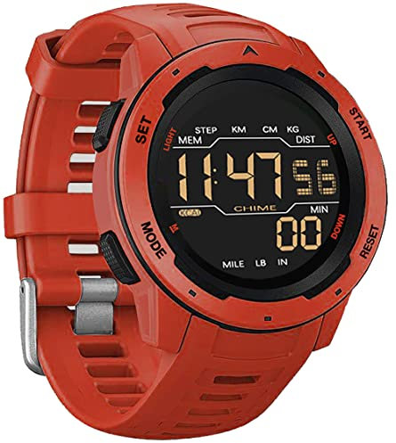 Uhren Herren Digital Sport Militär Smartwatch Schrittzähler ohne app und Handy,Kalorienzähler Armband,Timer Chronograph Wecker LED Stoppuhr 5 ATM Wasserdicht Junge Fitness Laufuhr Tactical Watch