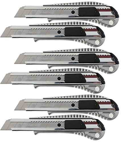 6 x Profi-Cuttermesser 18mm Aluminium
