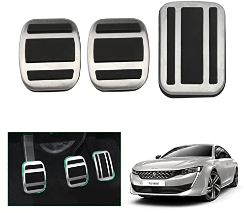 GAFAT Compatible avec Peugeot 308 508 SW GT Hybrid 2014-2023 2024 Pédales pour Gaz et Frein, 308 GT Capuchons de Pédale Couverture Pédale Repose-pieds, Peuge0t 308 Accessoires [Transmission Manuelle]
