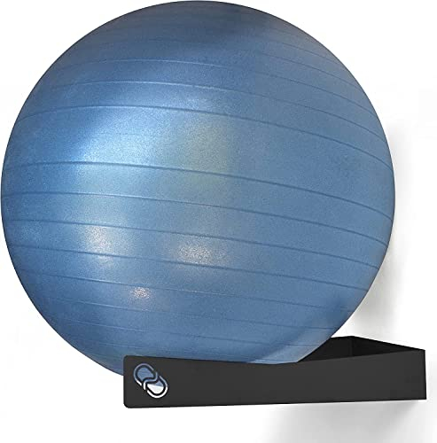 Wandhalter für Pilatesball, Yoga, Fitness, Balance, Physiotherapie und Schwangerschaftsball, 100 % Kohlenstoffstahl (2 Stück, schwarz)