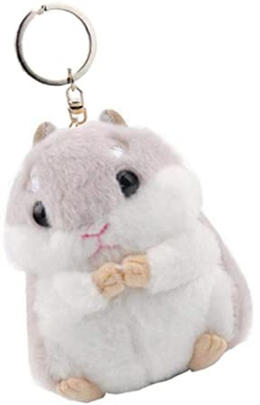 Gcroet Hamster Keychains Mini clés Animaux pelues en Peluche de Sac à Main