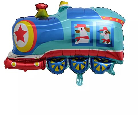 Folienballon Fahrzeug Motiv, Zug Lokomotive, ca. 72,5 x 61,5 cm - Party Luftballon Auto Geburtstag Deko Dekoration bunt Kindergeburtstag Helium Heliumballon XXL Ballon