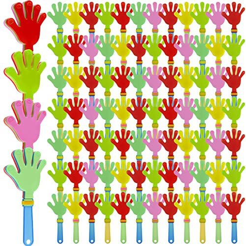 250 Pcs Colorful Hand Clappers Plastic Noise Makers 7.5 Inch Clapping Toys for Sporting Events, Birthdays, Party, Fiesta