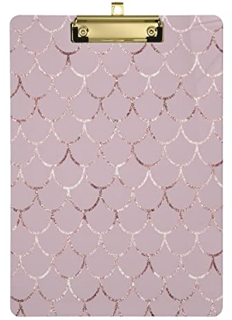 JUMBEAR Klemmbrett Roségold Skala Briefgröße Klemmbretter Nachfüllbare PVC Platte mit Clip Hartfaserplatte für A4 Papiere Büro Arbeiter Schule 31,8 x 22,9 cm