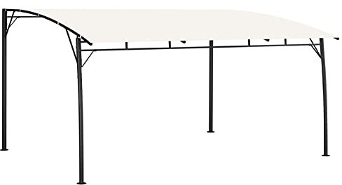 Homgoday Tenda Parasole da Giardino Pergola Bioclimatica Gazebo Esterno Resistente Pergola da Giardino Tende per Pergolato Esterno Telo Copertura Pergolato Gazebo Offerte Gazebi 4x3x2,55 m Crema