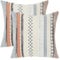 Tosleo 2er Set Kissenbezug Chenille 45x45cm Kissenhülle Sofakissen Streifen Dekokissen Boho Deko Kissenbezüge für Sofa Wohnzimmer Schlafzimmer Outdoor Kissen Orange und Blau