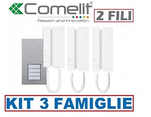Generico KIT CITOFONO TRIFAMILIARE 2 FILI KCA2061A 3 FAMIGLIE CITOFONI 2738WA