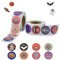 Kleemeiero 1000 Stück Halloweens Aufkleber Halloween Sticker Halloween-Kürbis-Fledermaus-Spinnen-Aufkleber Rolle Selbstklebende Kürbisaufkleber Aufkleber Backetikett für Halloween Party Favors Decor