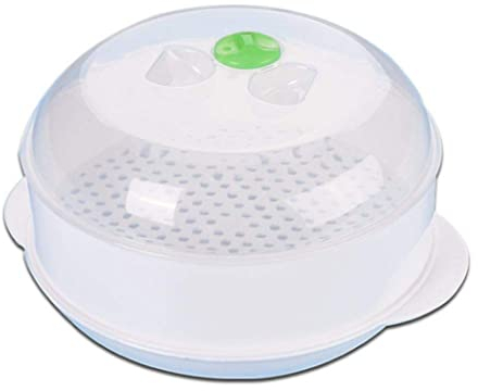 Cuiseur vapeur micro-ondes, Cuit-vapeur pour légumes Avec couvercle transparent - Sans BPA 1 étage Cuiseur vapeur micro-ondes avec poignée Cuiseur de riz micro-ondes pour la cuisson 8.4x7.1x4.7