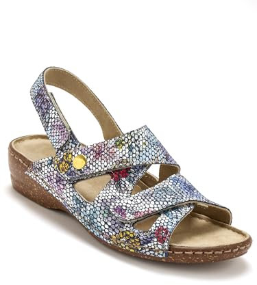 Pediconfort - Sandales pieds sensibles extra larges - FEMME - Taille : 37 - Couleur : Imprimé bleu